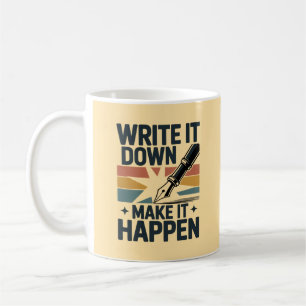Write It Down Make It Happen Retro Planner Coffee Mug