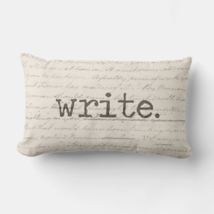 write, Jane Austen manuscript Lumbar Cushion