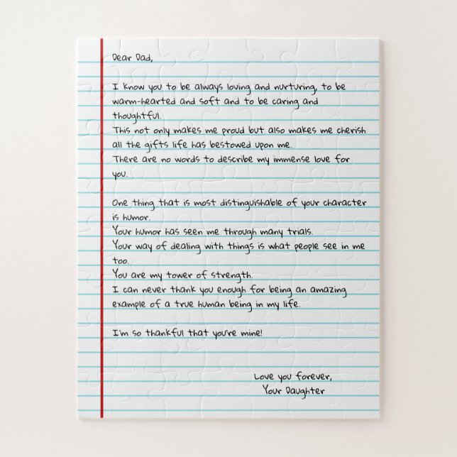 Write Letter To Dad for Fathers Day Jigsaw Puzzle (Vertical)