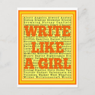 Write Like a Girl Citrus Postcard