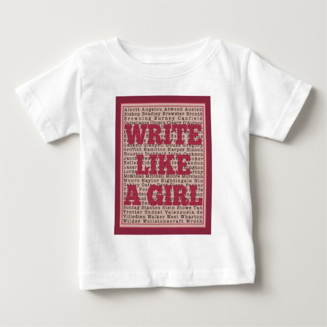 Write Like a Girl Lipstick Baby T-Shirt (Front)