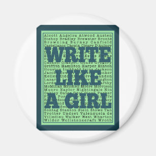 Write Like a Girl Peacock Magnet