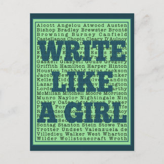 Write Like a Girl Peacock Postcard