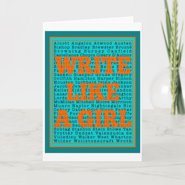 Write Like a Girl Teal Card (Front)