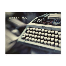 Write me, vintage Typewriter Postcard