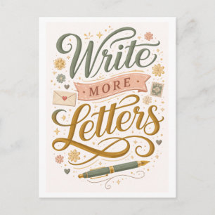 Write More Letters Postcard