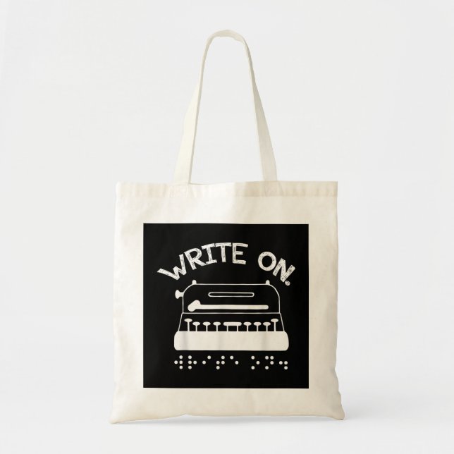 Write on Braille Visually Impaired Blindness Aware Tote Bag (Front)