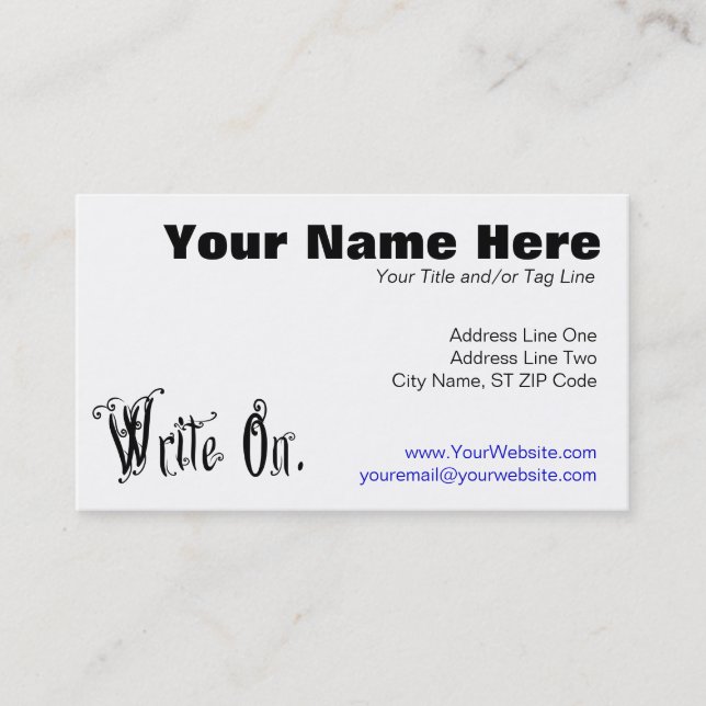 Write On (Ver 2) Business Card (Front)