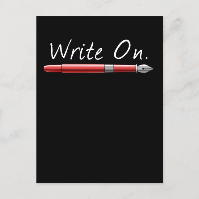Write On Writing For Writers Postcard (Front)