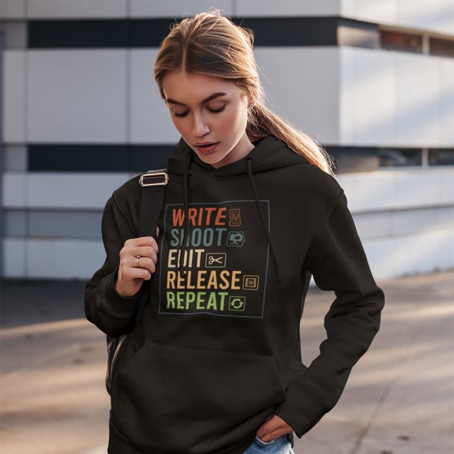 Write Shoot Edit Release Repeat - Filmmaking Hoodie (Creator Uploaded)