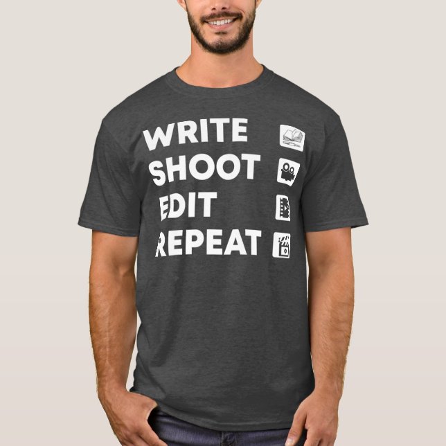 Write Shoot Edit Repeat Videographer Premium T-Shirt (Front)