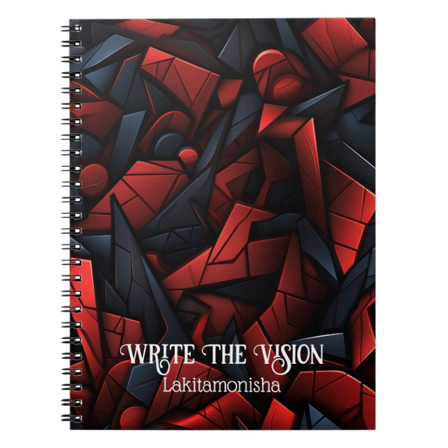 Write The Vision Cinnabar Abstract Notebook (Front)