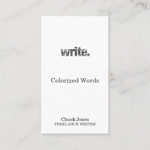 Write: Writer, Freelance Writer, Author Appointment Card