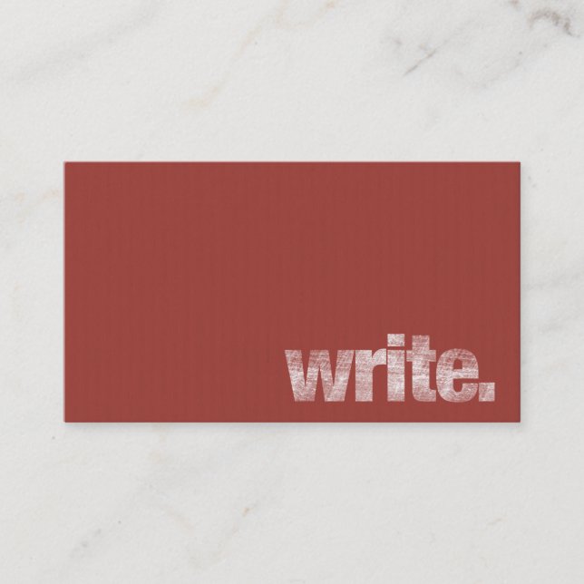 Write: Writer, Freelance Writer, Author Business Card (Front)