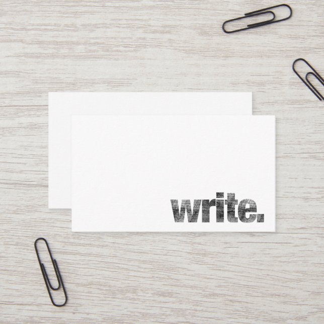 Write: Writer, Freelance Writer, Author Business Card (Front/Back In Situ)