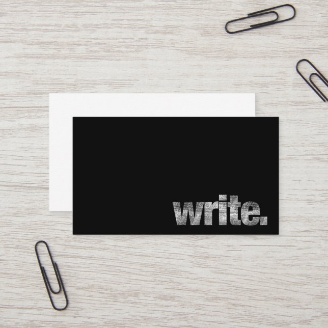 Write: Writer, Freelance Writer, Author Business Card (Front/Back In Situ)