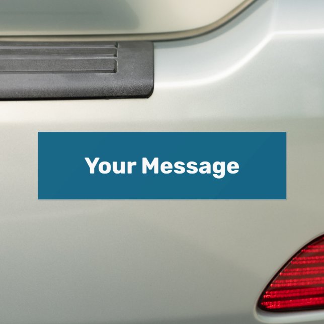 Write Your Message Ocean Blue White Text Template Bumper Sticker (On Car)