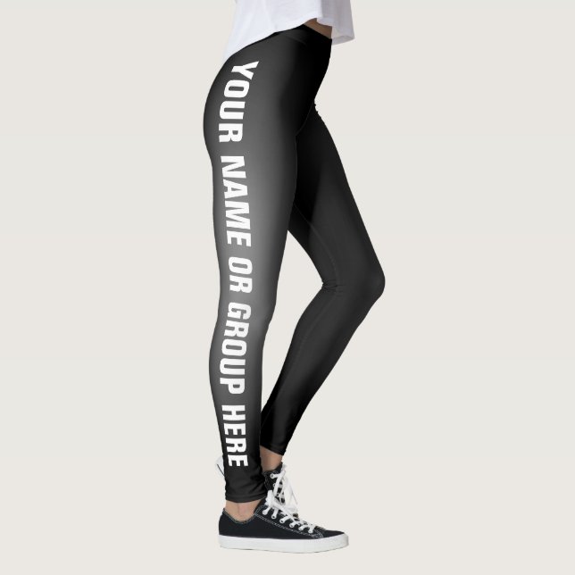 Write Your Name Black Fade Custom Leggings Vers 2 (Right)