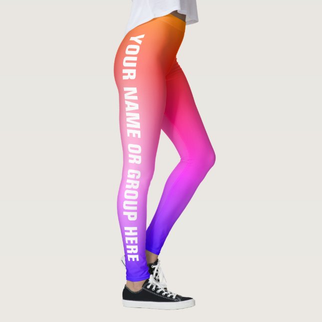 Write Your Name, Color Fade Customizable Leggings (Right)