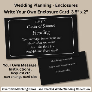 Write Your Own Enclosure Card, Black White 