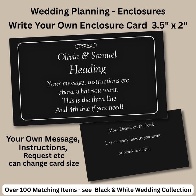 Write Your Own Enclosure Card, Black White  Card (Creator Uploaded)