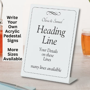 Write Your Own Pedestal Sign Black White