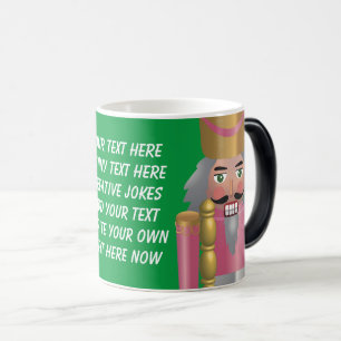 Write your text Modern shiny nutcracker green Magic Mug
