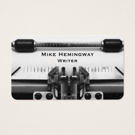 Writer And Journalist Typewriter Design Business Card