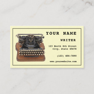 Writer Antique Typewriter Template Business Card