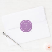 Writer At Work Purple Classic Round Sticker (Envelope)