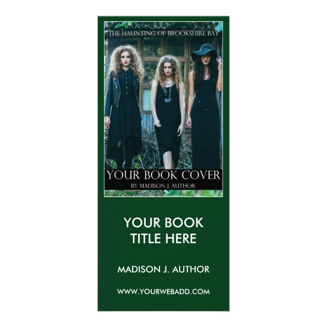 Writer Author Book Cover Green Large Bookmark or Rack Card (Front)