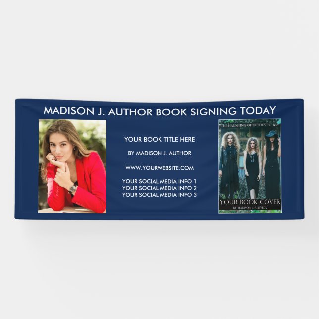 Writer Author Book Photo Blue or Pick Colour Banner (Horizontal)