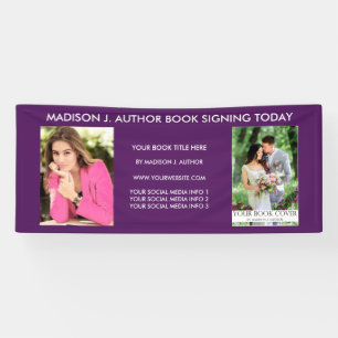 Writer Author Book Photo Purple or Pick Colour Banner