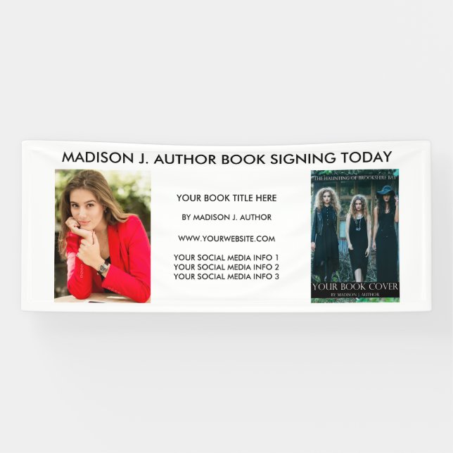 Writer Author Book Photo White or Pick Colour Banner (Horizontal)