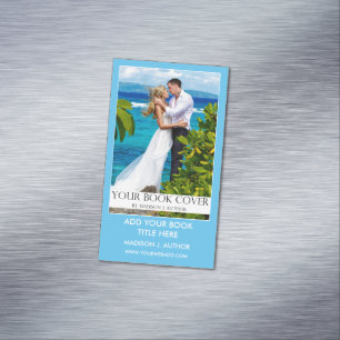 Writer Author Book Promotion Light Blue Magnetic Business Card