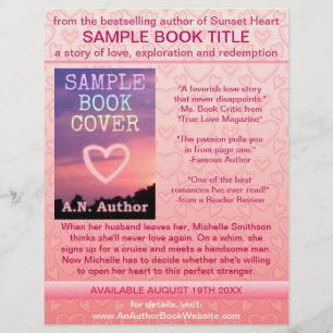 Writer Author Book Promotion Pink White Hearts Flyer