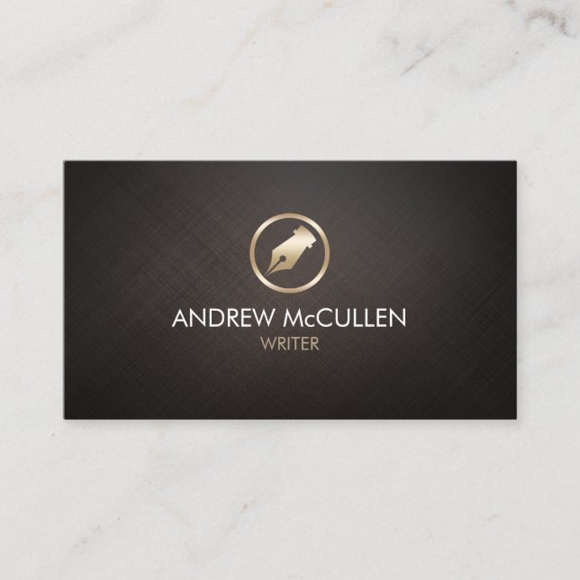 Writer Author Pen Nib Icon Business Card (Front)