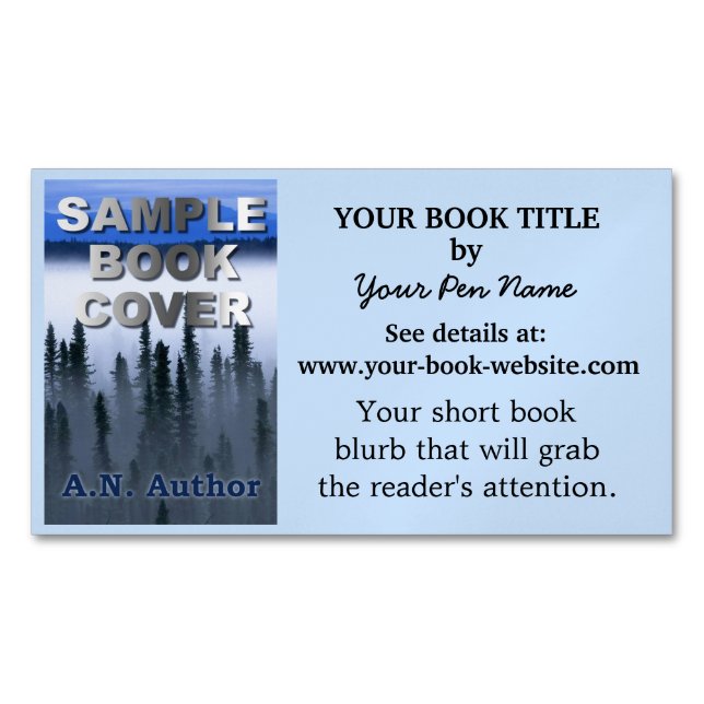 Writer Author Promotion Book Cover with Website Magnetic Business Card (Front)
