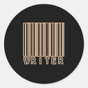 Writer Barcode Classic Round Sticker