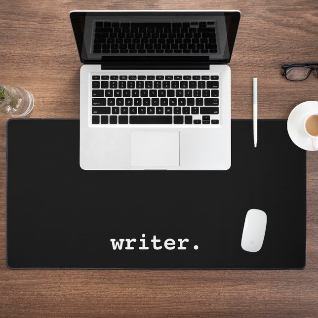 Writer Black or Choose Your Colour Desk Mat (Customize to change text size, text style or background color.)