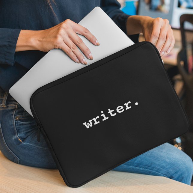 Writer Black or Choose Your Colour Laptop Sleeve (Customize to change text size, text style or background color.)