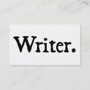 Writer Black White Business Card