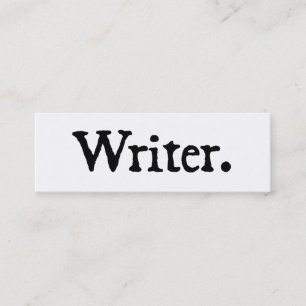 Writer Black White Mini Business Card