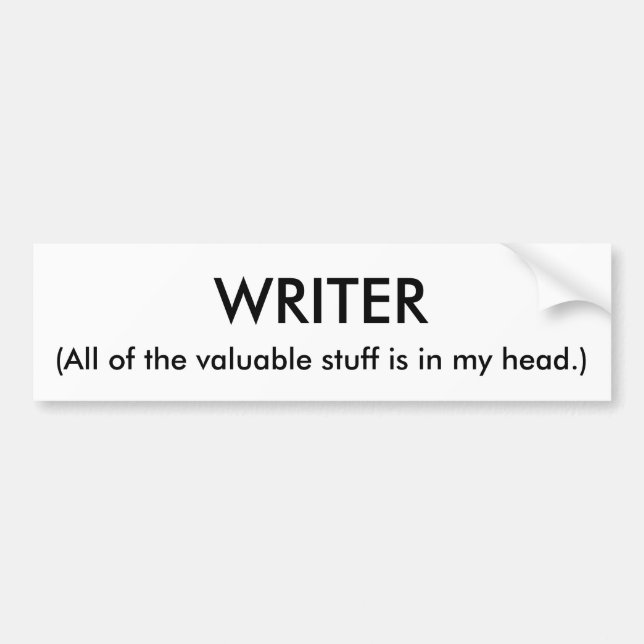 Writer Bumper Sticker (Front)