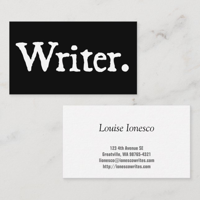 Writer Business Card (Front/Back)