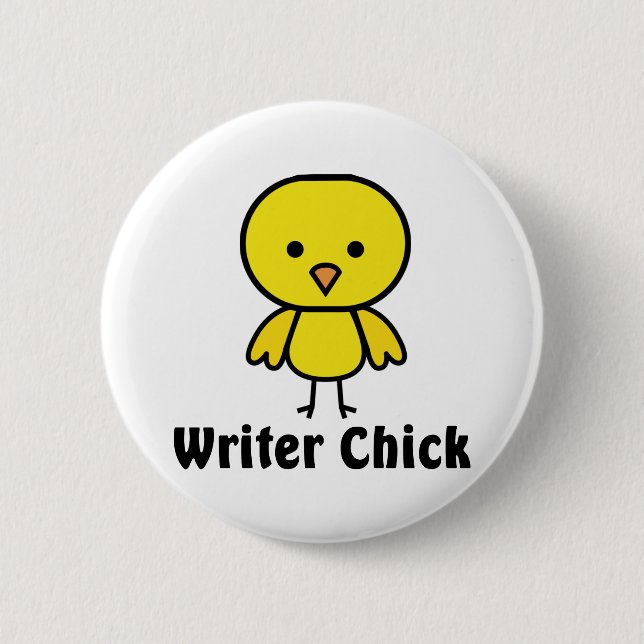 Writer Chick 6 Cm Round Badge (Front)