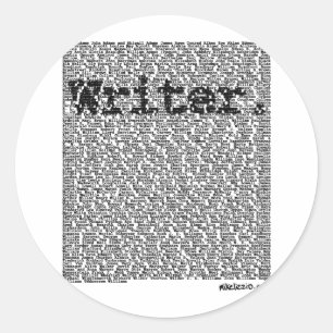 "Writer." Classic Round Sticker
