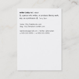 Writer Defined [as You] Business Card