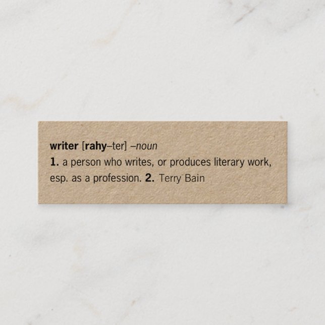 Writer Defined [as You] Mini Business Card (Front)