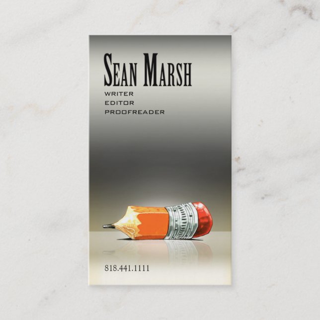 Writer Editor 5 Stylish Creative Proofreader Business Card (Front)